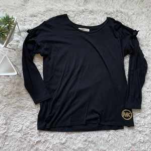 Michael Kors Black Long Sleeve Top with Logo
